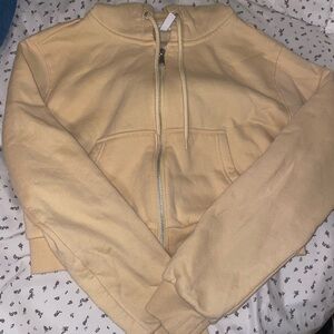 h&m cropped zip up hoodie